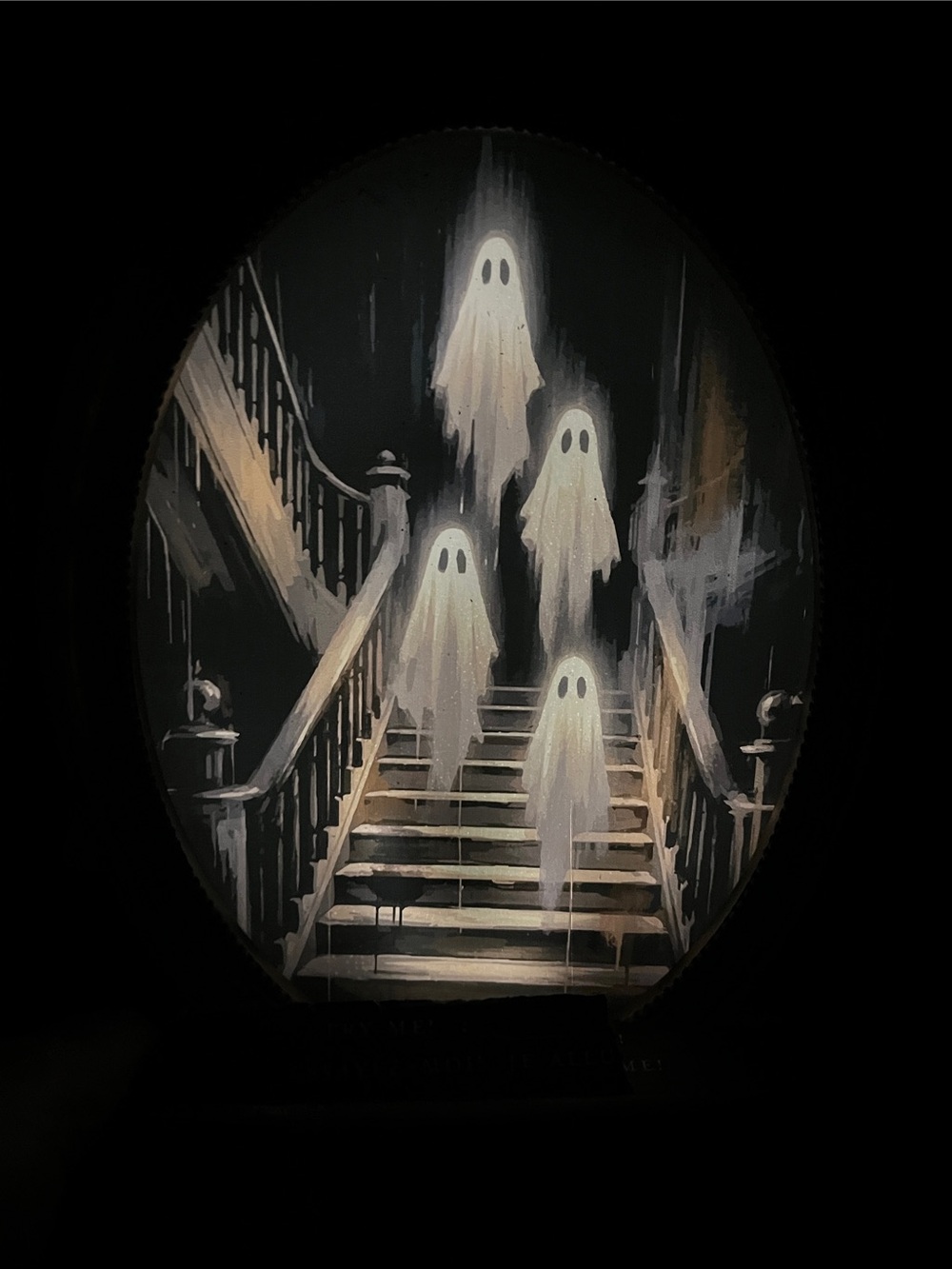 Martha Stewart White Ghosts on Dark Staircase Wall Art